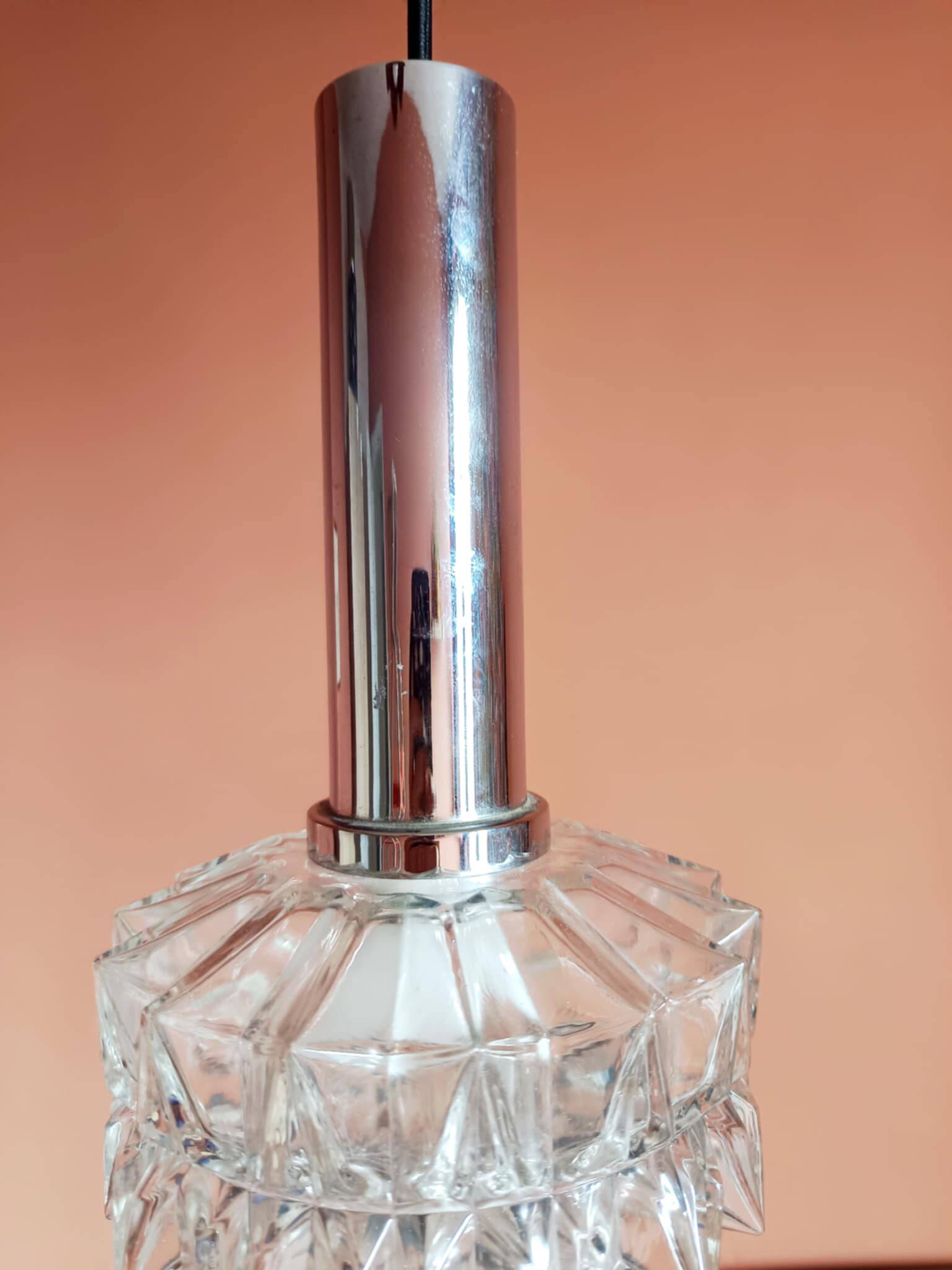 Suspension space age chrome and glass Germany 1970