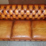 Chesterfield suite three-piece leather set