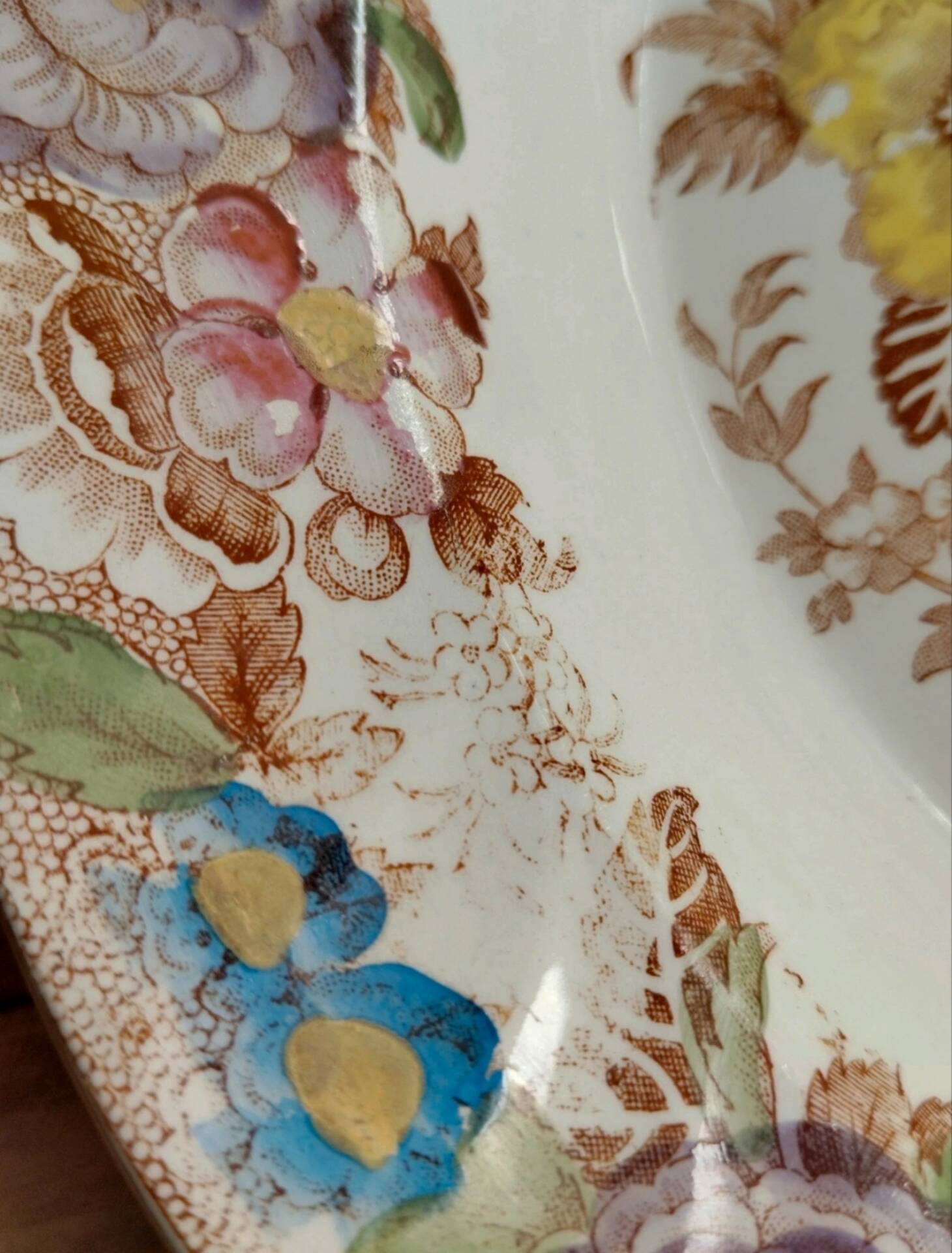 Set of 2 antique Longwy plates - Anemone model / Anemones
