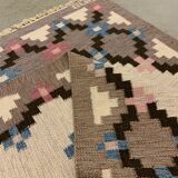 Swedish midcentury carpet Röllakan handwoven 1960