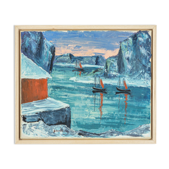 Mer Arctique, huile sur toile, 50 x 42 cm