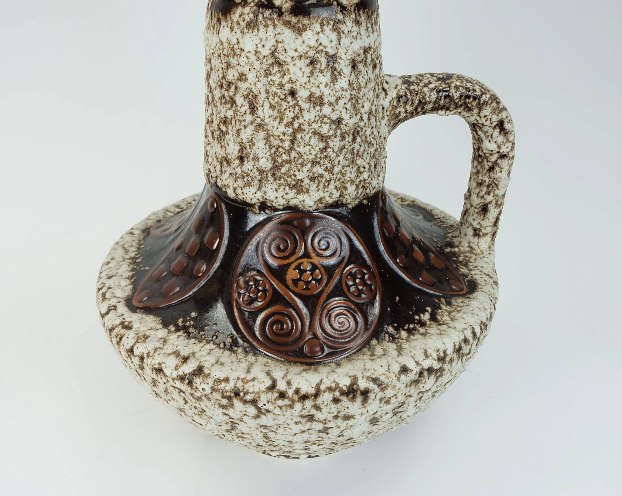 large FLOOR VASE 1970s fat lava glaze ornamental decor model 100