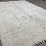 White wool rug in relief 152x240cm