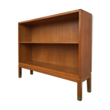 Bibliothèque en chêne avec sabots en laiton 60's