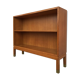 Oak bookcase with brass clogs, 60's