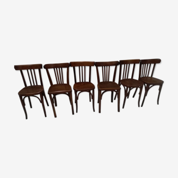 Suite de 6 chaises de bistrot Luterma année 1950