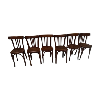 Suite of 6 chairs of Bistrot Luterma year 1950