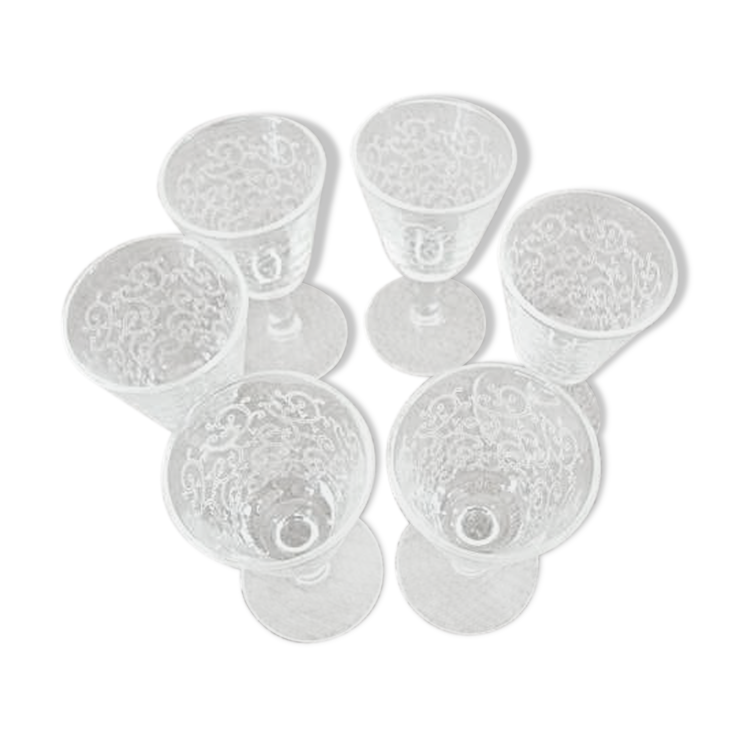 6 engraved glasses