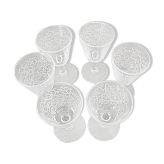 6 engraved glasses