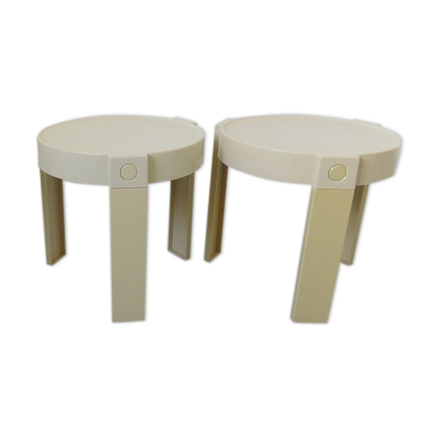 Série de 3 tables gigognes tripodes design Holland années 70