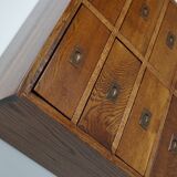 English Oak Apothecary / Filing Cabinet Campaign Style, 1930s