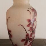 François Théodore Legras ovoid vase with flower decoration Rubis Art Nouveau