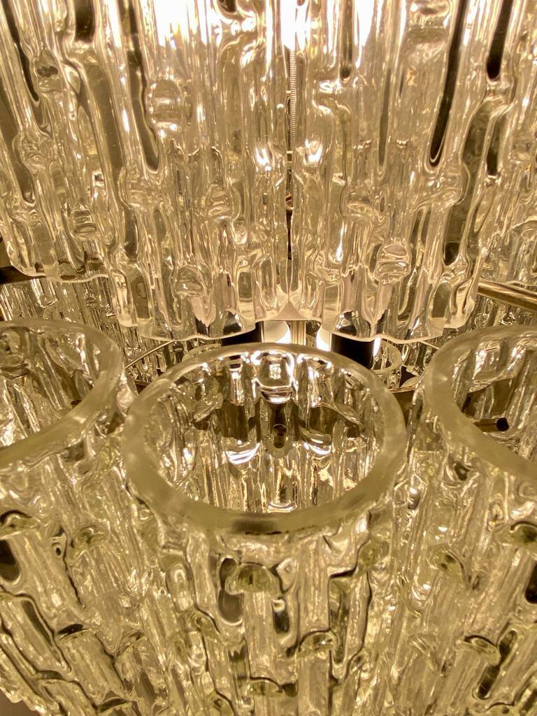 Vintage Murano chandelier, 38 cortex glasses, Italy 1960's