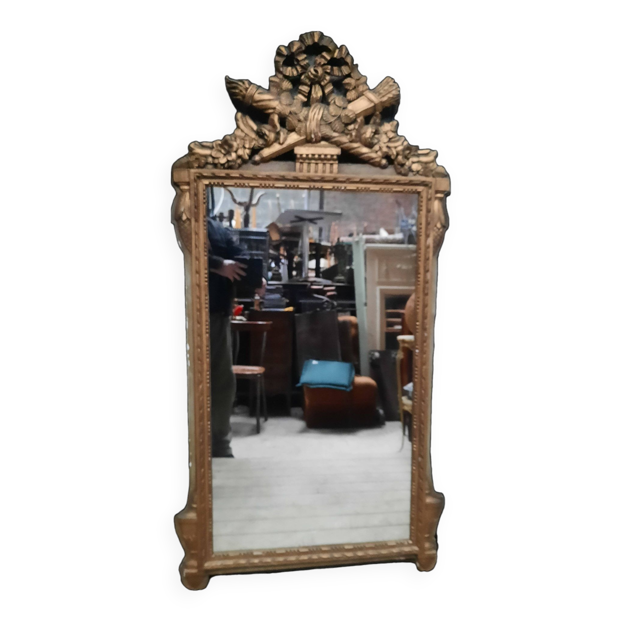 Louis XVI style golden mirror