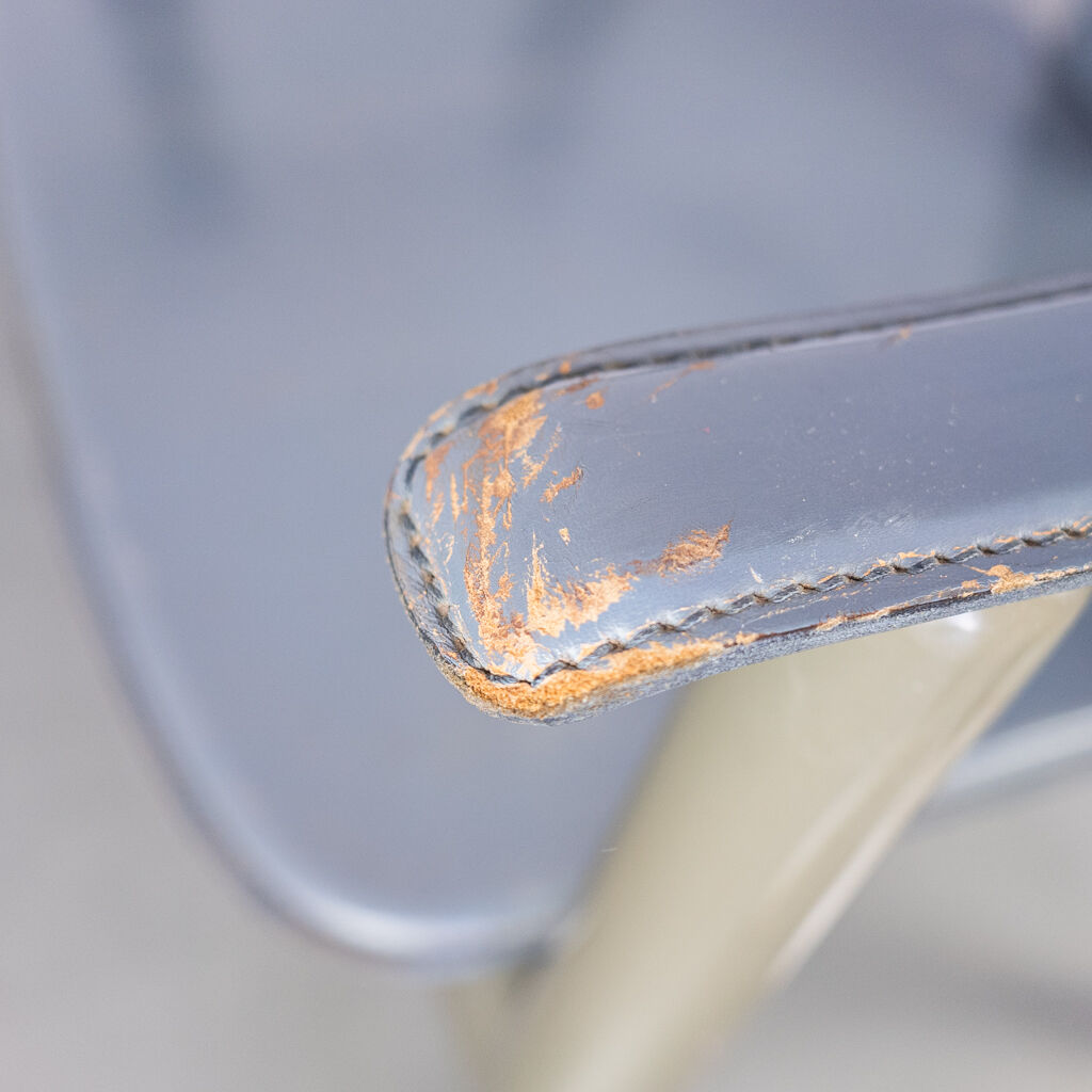 Set of 4 leather chairs and laywood from the 1980s vintage modern