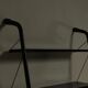 Postmodern freestanding perforated steel shelving unit 1980s