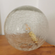 Vintage globe table lamp in molded glass
