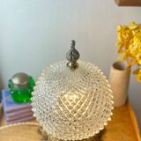 Old diamond tip table lamp - Glass and Bronze - Circa 1920