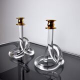Pair of candle holder Dorothy Thorpe, lucite, 1970