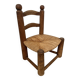 Brutalist chair in wood and straw