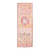 Pink & Orange Oriental Vintage Runner Rug, 101x301Cm