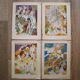 Lot de 4 illustrations bretonnes (par Micheau-Vernez), Corentin, Haude, Gwénolé et Azénor