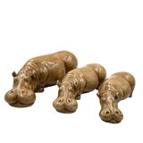 Mid-century Set of 3 ceramic hippos, Zaccagnini Italy 1950s