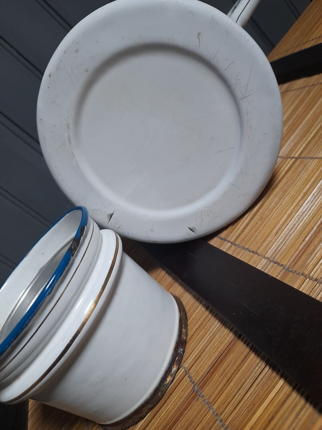 Old enameled coffee pot