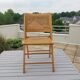 Vintage woven cane folding chair from the 80s