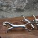 Set of 5 vintage silver metal horse knife rests
