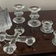 Series 6 vintage candlesticks pressed molded glass paste
