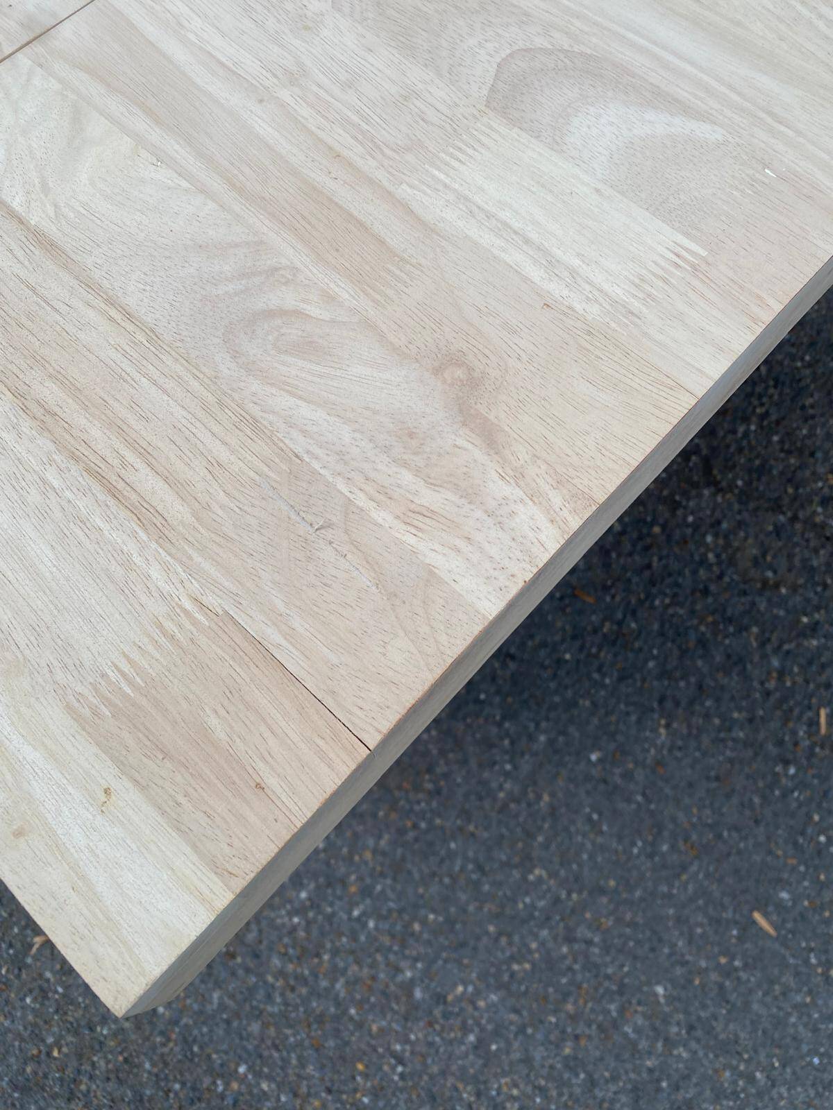 Table de ferme extensible à volets rénovée en bois massif 140-200cm