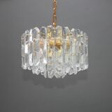 Superb brass and crystal glass light fixture Palazzo, Kalmar, Austria, 1970.