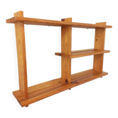 Vintage pine wall shelf in Maison Regain style from the 80s