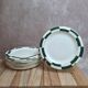 Set of 10 dessert plates Salins – Opaceline Jamier Green – vintage checkered