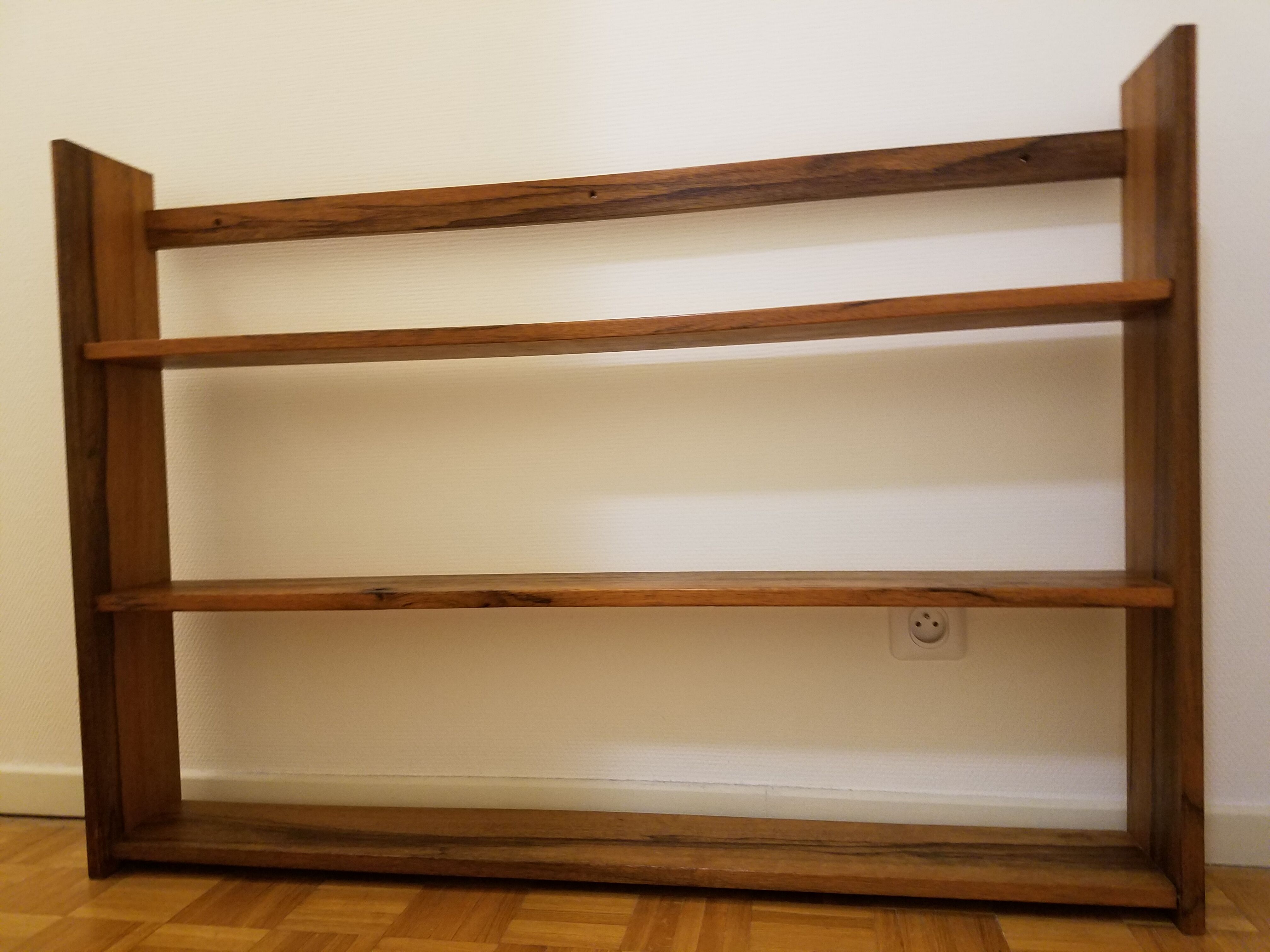 Old shelf in solid wood and exotic wood