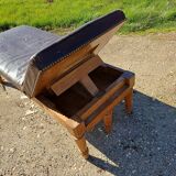 Doctor's bench oak and leather 19th