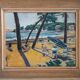Vintage painting beach scene