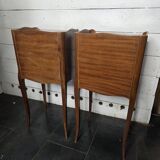 Pair of Louis XV style bedside tables in marquetry