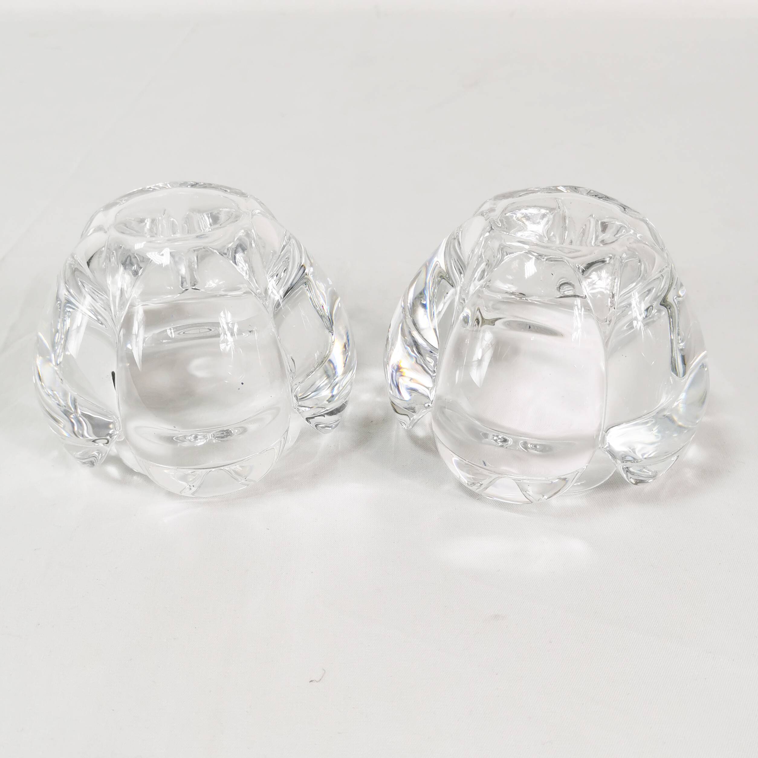 Crystal candlesticks, Royal Copenhagen, Denmark, 1980s.