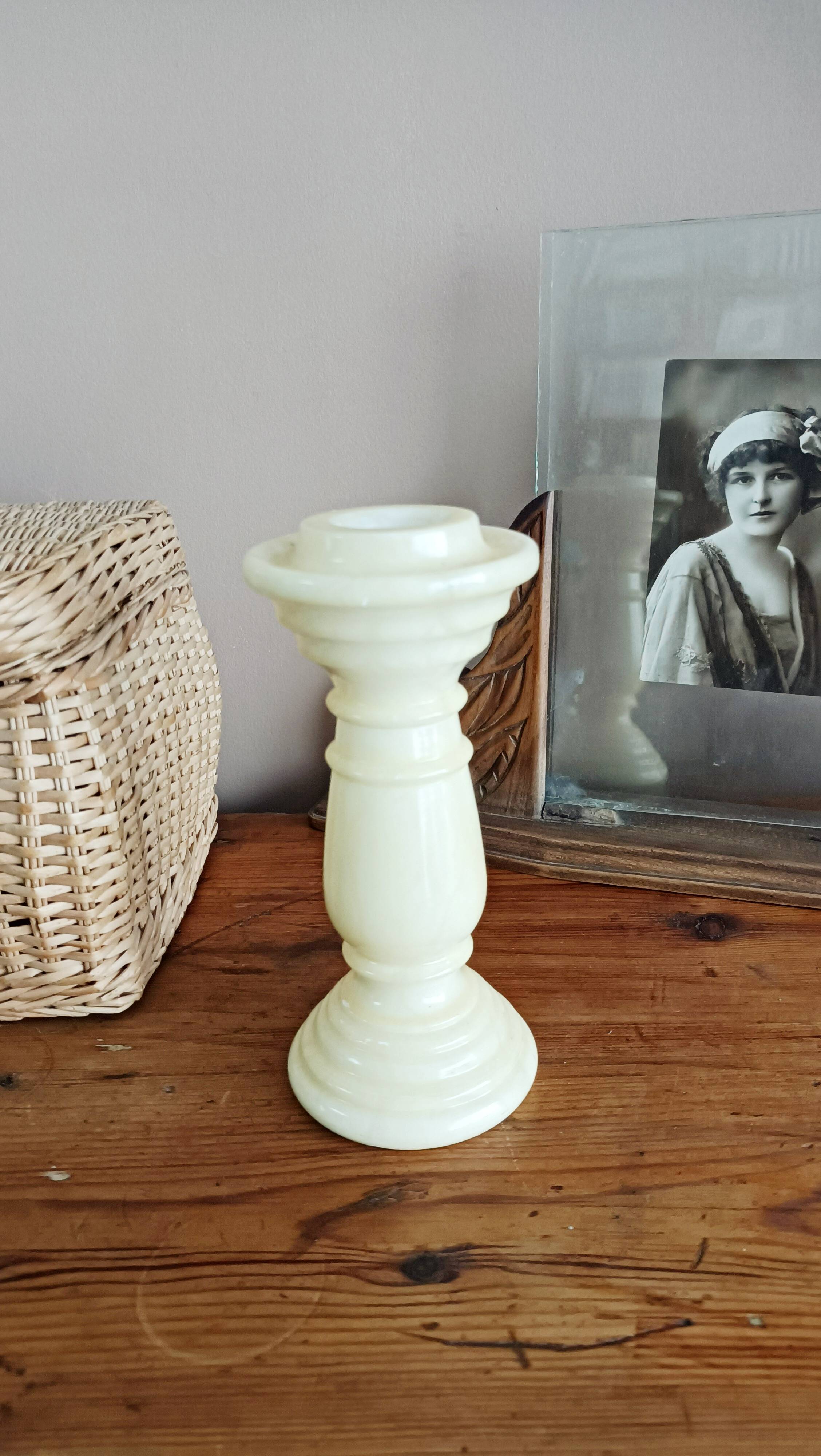 Alabaster candlestick