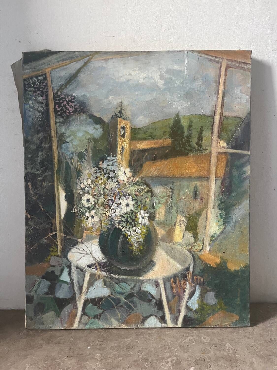 “Veranda du Midi” huile sur toile signée Helme