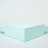 Table basse carrée laquée vert menthe 1970