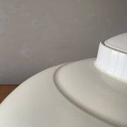 Vintage white metal pendant light - up and down system - Space Age Design