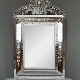 Important Venetian Pedimented Mirror, Italy – Early 20th Century