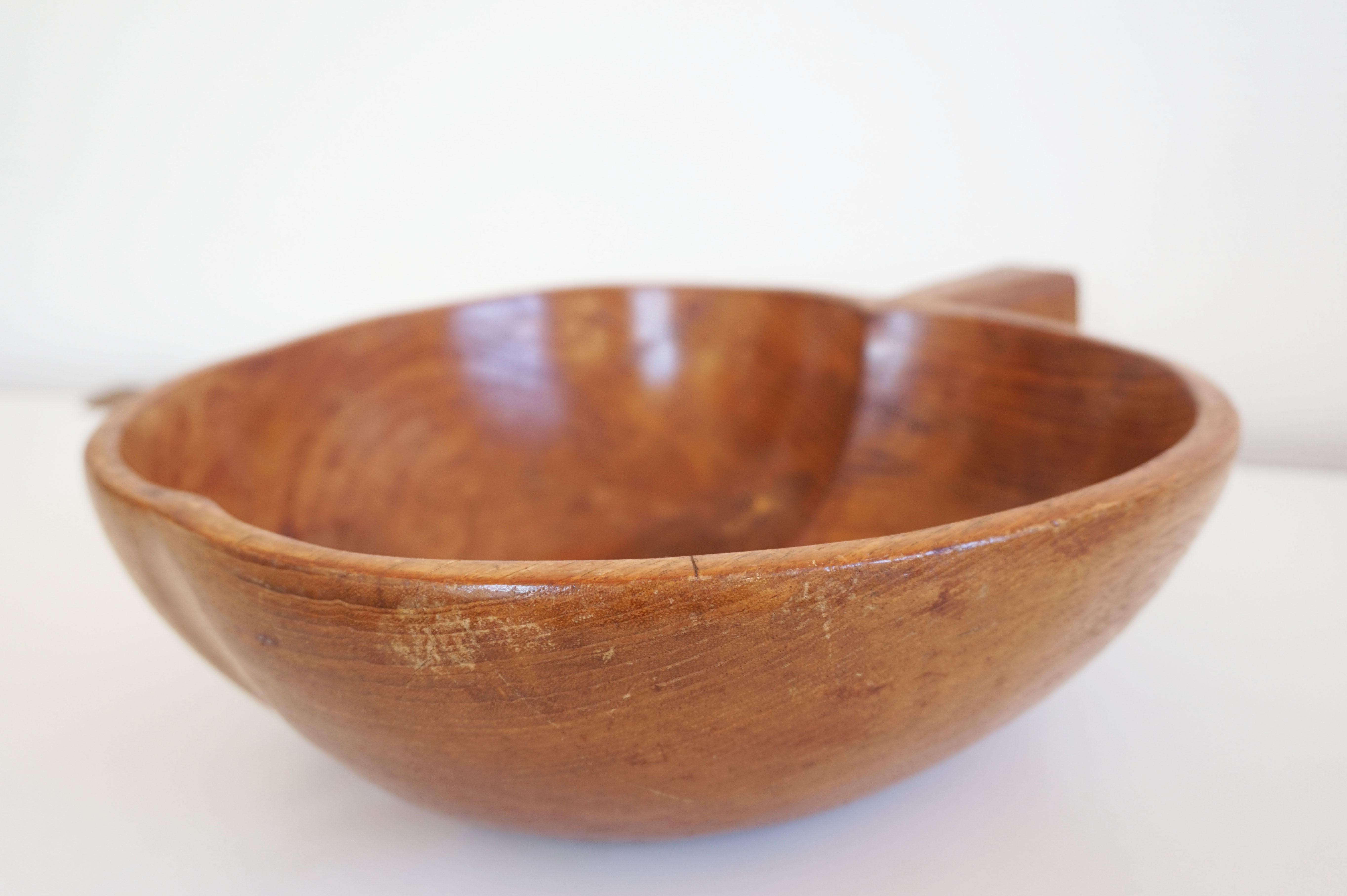 Large flat wooden vintage Apple shaped