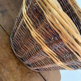 Round two-tone wicker basket from the 80s.