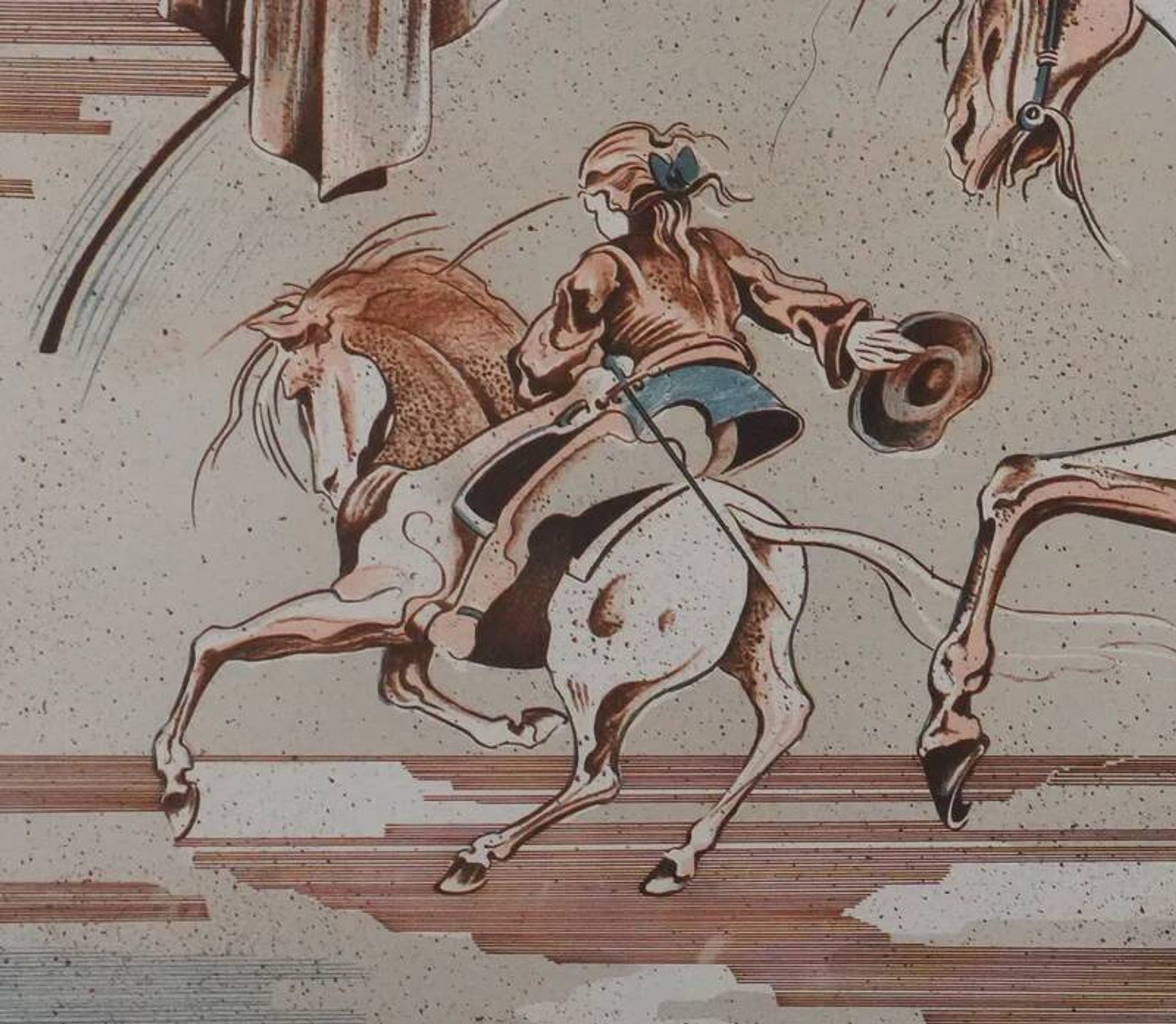 Carul: on horseback, original signed lithograph