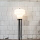 Iron floor lamp, glass and marble, Italy 70s