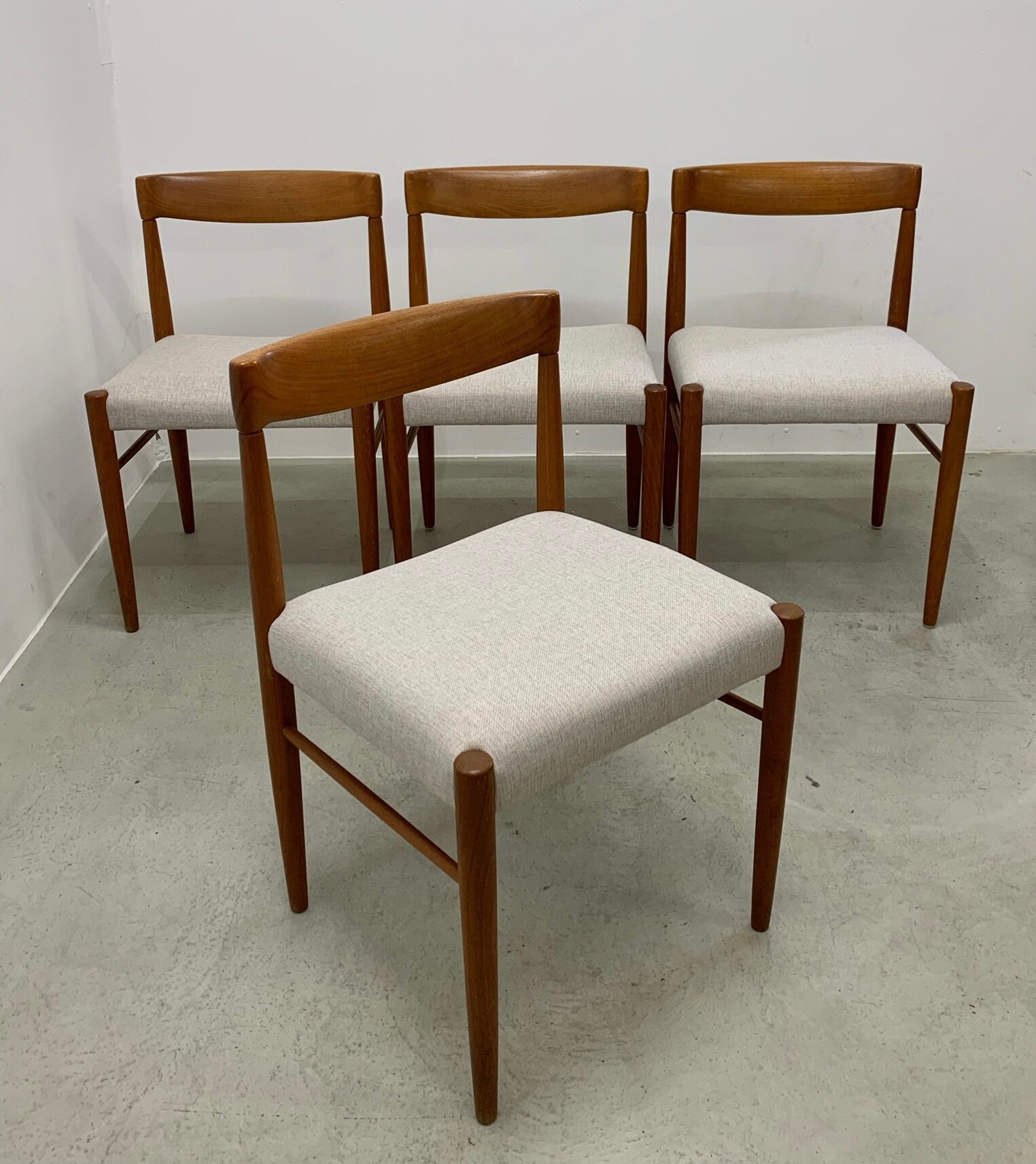 Danish midcentury teak dining chairs by H.W. Klein for Bramin 60s